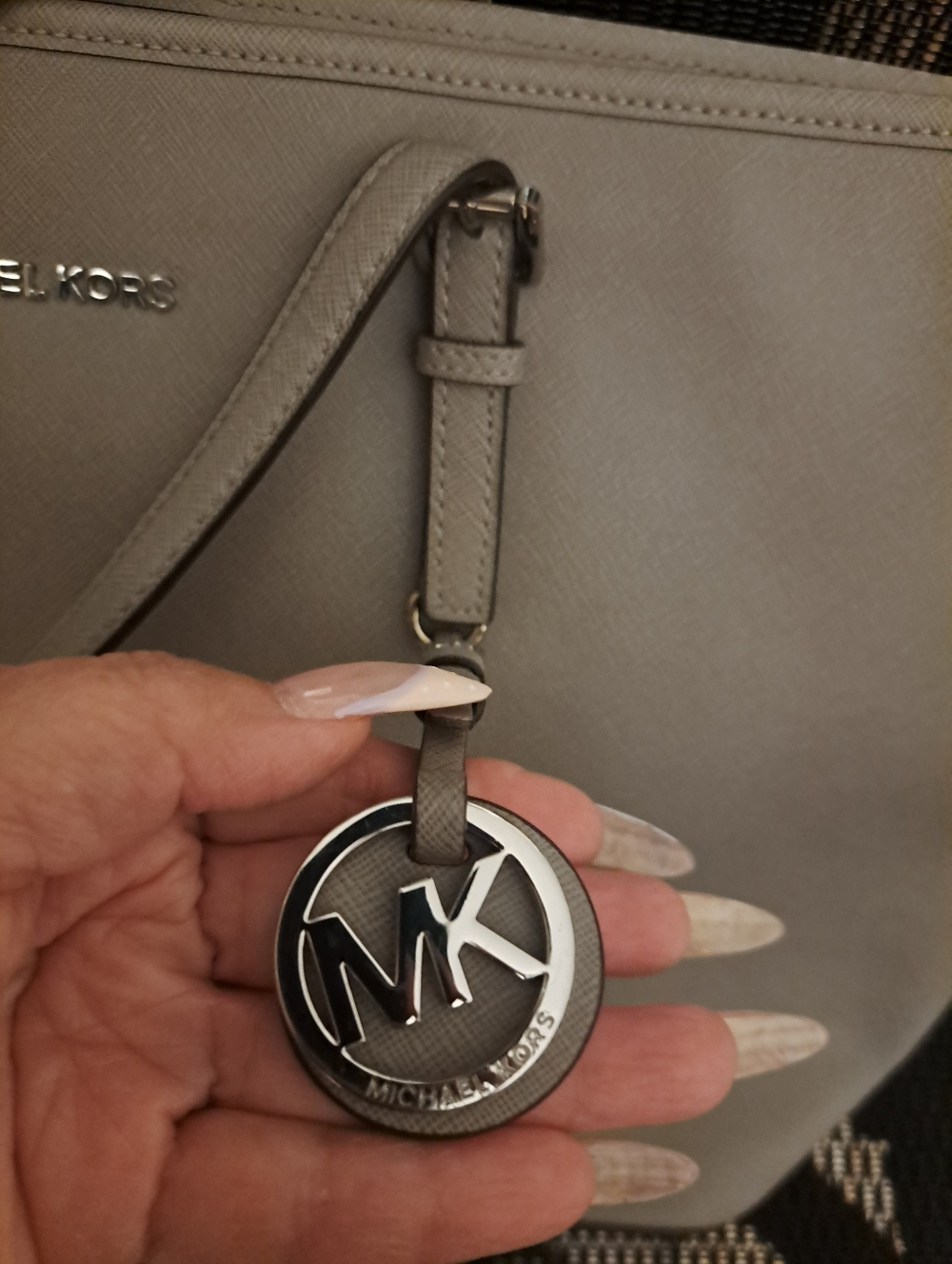 Michael Kors Taupe Tote with Silver Hardware - Picture 4 of 10